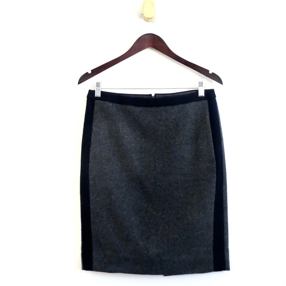 NEW! J. Crew Factory Pencil Tipped Wool Blend Skirt Gray Navy Blue B0381 SZ 4 - Picture 5 of 11
